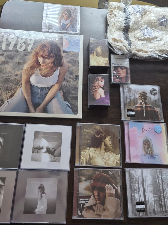 Taylor Swift Accessories - Unopened TS Albums and Folklore Cardigan Scarf Bundle